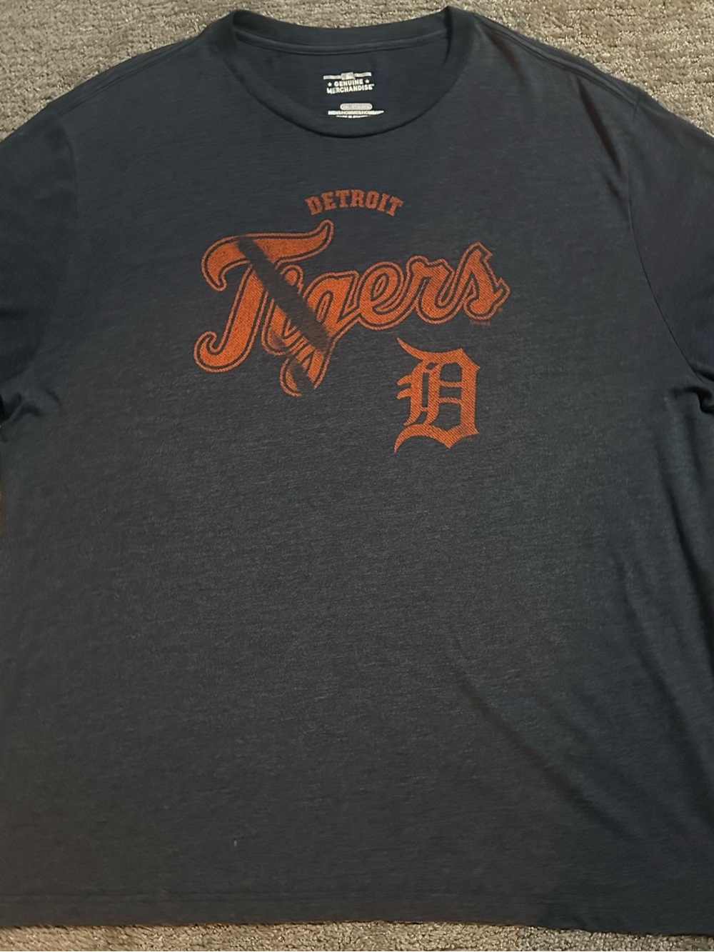 Genuine Merchandise Navy Short-Sleeve Detroit Tigers Tee with Orange Logo